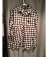 American Eagle Blue Plaid Button Up Flannel Shirt Size XS- Soft - $171.06 MXN