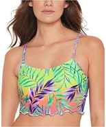 SALT + COVE Women&#39;s Stretch Ruffled Hem Deep V Neck Swimsuit Top, Green, XS - €6,72 EUR