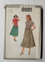 1979 Simplicity 8883 Misses&#39; Skirt and Blouse Sizes 6 and 8 UNCUT - £10.30 GBP