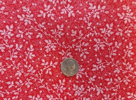 1/2 Yard 100% Cotton Red and White Sprigged Calico Quilt Sewing Fabric Material - £3.13 GBP