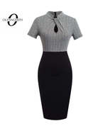 Elegant Work Office Business Drapped Contrasting Bodycon Slim Lady Women... - £64.96 GBP+
