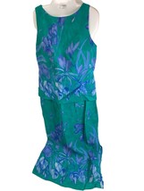 Vintage 90’s Dress Barn Maxi Dress Size 10P Floral Teal Tiered Sleeveless Boho - £15.76 GBP
