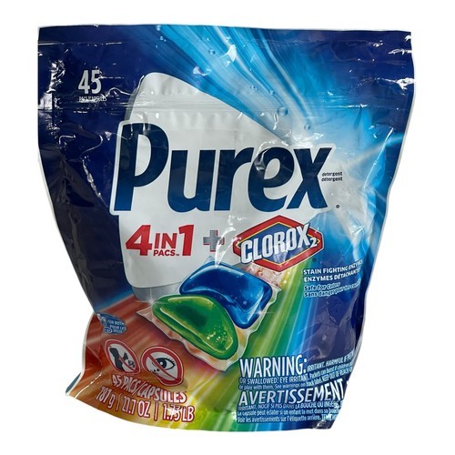 Purex 4 in 1 + Clorox Laundry Detergent Pacs 45 Capsules Safe For Colors... - $40.85