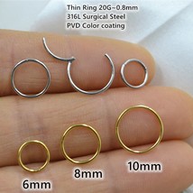 Cs 20g 316l surgical steel thin bar ear nose lip hoop ring seamless septum segment ring thumb200