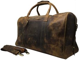 Jaald 50 cm Real Buffalo Leather Leather Weekender Luggage Travel Bag Travel Lug - £109.51 GBP