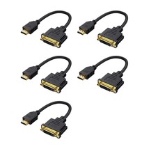 CableCreation HDMI Male to DVI Female 0.5ft [5 Pack], Bi-Directional HDMI Male t - £56.74 GBP