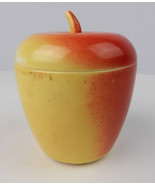 Vintage Hazel Atlas Milk Glass Painted apple Red &amp; Yellow No chips or cr... - £12.54 GBP