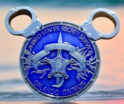 Walt Disneyworld Mickey Ears Blue Disney Challenge Coin U.S. Secret Service - £13.33 GBP