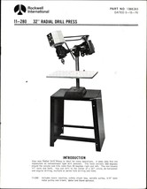 ROCKWELL 32&quot; Radial Drill Press 11-280 Owners Instructions &amp; Parts Manual 108828 - £17.59 GBP