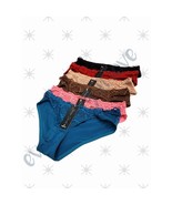 Women Front Overlap Lace Stretch Satin Back Sexy Cute Bikini panties Und... - $17.54+