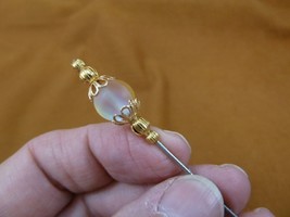 (U-382) 10 mm Peach Mermaid Moonstone 1 bead gold filigree hatpin Pin hat pins - £8.28 GBP