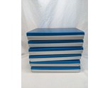 Set Of (6) Blue Silver Metal Tin Containers 11&quot; X 7&quot; X 1 1/2&quot; - $55.43