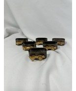 Set of 6 Vintage Silver Plated Oval Napkin Rings with Gold-Toned Bows - €16,61 EUR