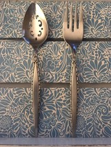 Oneida VENETIA Community Stainless Flatware Pierced Serving Spoon &amp; Serving Fork - £16.11 GBP