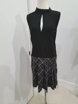Rachel Zoe  Black Plaid Patchwork Dress MSRP $445 Size 10 10403791 - $91.50 MXN