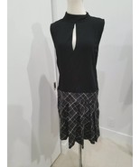 Rachel Zoe  Black Plaid Patchwork Dress MSRP $445 Size 10 10403791 - $91.50 MXN