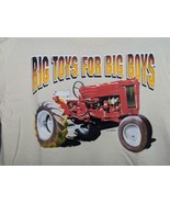 Vtg Hanes Tractor Big Toys For Big Boys T-shirt Medium Tan NOS - £7.49 GBP