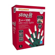 Sylvania Stay-lit Warm White LED Mini Lights, 2 Sets of 100, Total 200 L... - $19.99