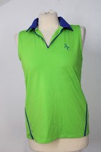 RLX Ralph Lauren L Bright Green Sleeveless Polo Tank Top Shirt Peru SMC Logo - $24.70