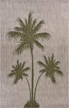 8 x 10 ft. Green Palm Tree Indoor &amp; Outdoor Area Rug - £130.41 GBP