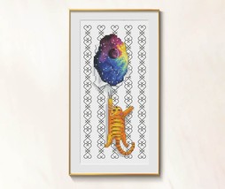 Moonstone Cross Stitch Wizard Pattern pdf - Moon Cat cross stitch funny chart - £3.95 GBP