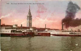 DB Postcard CA G344 The Ferry Building from the Bay San Francisco Ships Oakland - £5.35 GBP