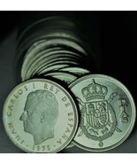 Proof Roll (20) Spain 1975(77) 5 Pesetas Coins~Juan Carlos I - £48.16 GBP