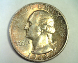 1948-S Washington Quarter Choice About Uncirculated+ Toned Ch Au+ Toned Original - £15.73 GBP