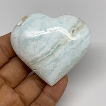 103.6g, 2.2&quot;x2.5&quot;x0.9&quot; Caribbean Calcite Heart Gemstones @Afghanistan,B3... - $26.72