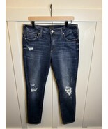 Silver Jeans Women&#39;s 28x29 Suki Skinny Distressed Blue Stretch Denim Gru... - $20.44 CAD