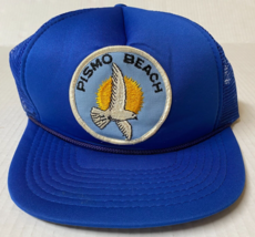Vtg Pismo Beach California Trucker Hat Mesh Seagull Patch Rope Blue Snap... - £18.94 GBP