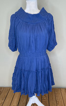 Hailey &amp; co NWOT women’s smock waist Mini dress Size L Blue K5 - £12.78 GBP