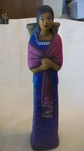 Hand Painted Plaster Spanish Girl with Basket &amp; Shawl Figurine - £32.17 GBP
