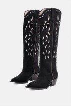 Shu Shop Women&#39;s Zooey Cowboy Knee High Boot Black - $825.92 MXN
