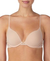 L.e.i. Micro Extreme PUSH UP PLUNGE Underwire Lace Trim Bra Sz 34B Pink NWT - $14.01