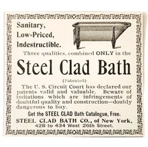 Steel Clad Bath Tub 1897 Advertisement Victorian Bathroom Appliance ADBN1A10 - $12.99