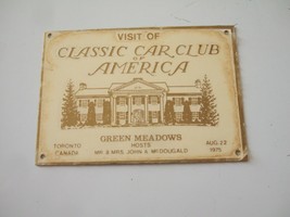VISIT OF CLASSIC CAR CLUB OF AMERICA DASH EMBLEM BADGE ~ GREEN MEADOWS -... - $22.50