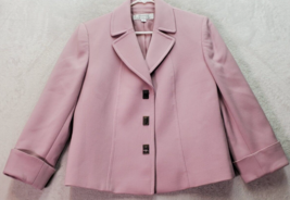 Tahari Blazer Jacket Womens Size 6 Mauve Polyester Lined Notch Collar 3 Button - £20.83 GBP