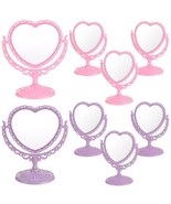 8 Pcs Heart Shaped Mirror Pink Purple Mirror Girls Heart Shaped Mirror S... - $54.99