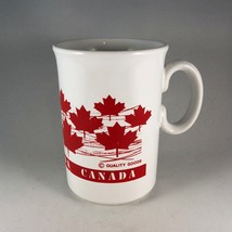 Vintage Tall CANADA Red Maple Leaf Pattern Coffee Mug, Made in England - £11.20 GBP