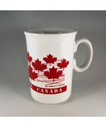 Vintage Tall CANADA Red Maple Leaf Pattern Coffee Mug, Made in England - £11.16 GBP