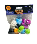 Halloween Pack 12ct  Monster Erasers Purple/Green/Orange Plastic 3+ - $22.16 CAD