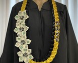 Graduation Money Lei Flower Crisp Bill Gold/Yellow &amp; Black Four Braided ... - £63.34 GBP