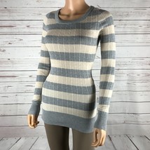 PINK ROSE Gray Striped Long Sleeve Tunic Sweater NWT Medium - £8.34 GBP