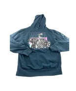 Marvel Sweatshirt Womens Small Blue Teal Hooded Pockets Pullover Avengers - $9.50