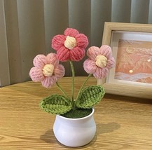 Finished Hand-woven Lily Pot Home Decoration Knitted Artificial Flower W... - $377.92 MXN