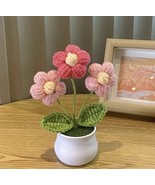 Finished Hand-woven Lily Pot Home Decoration Knitted Artificial Flower W... - $27.23 CAD