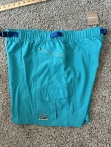 Patagonia Women&#39;s Outdoor Everyday 4&quot; Shorts Size XL Belted Teal Active Logo - $37.39