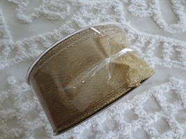 2-1/2&quot; Wide SHEER FROST GOLD Wired RIBBON ROLL - 50 Yds. - $12.50