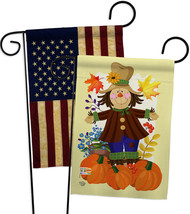 Autumn Scarecrow - Impressions Decorative USA Vintage - Applique Garden Flags Pa - £24.35 GBP